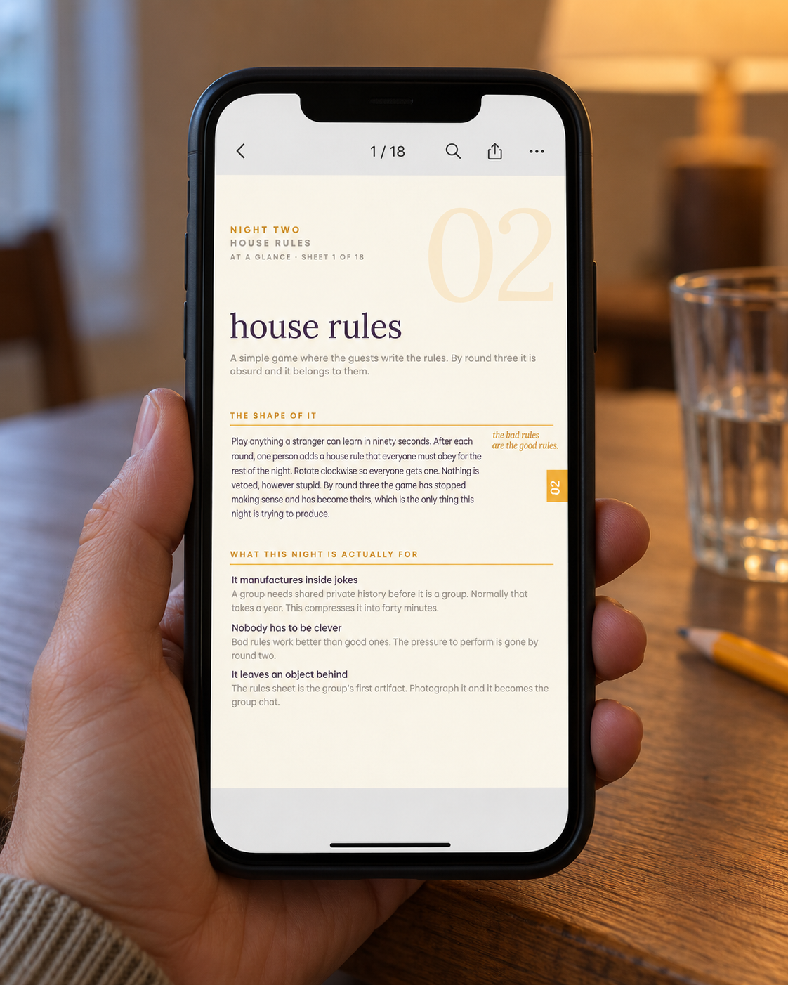 House Rules printable night preview